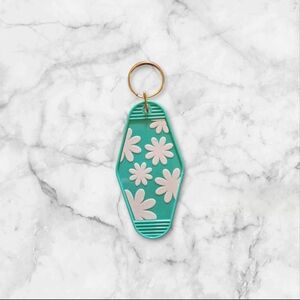 Blue Floral Keychain